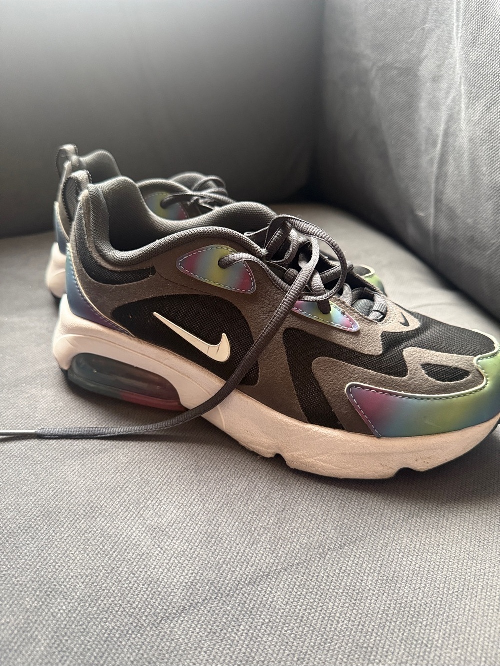 Nike Kids Black Sneakers with Iridescent Accents - Picture 4 of 7